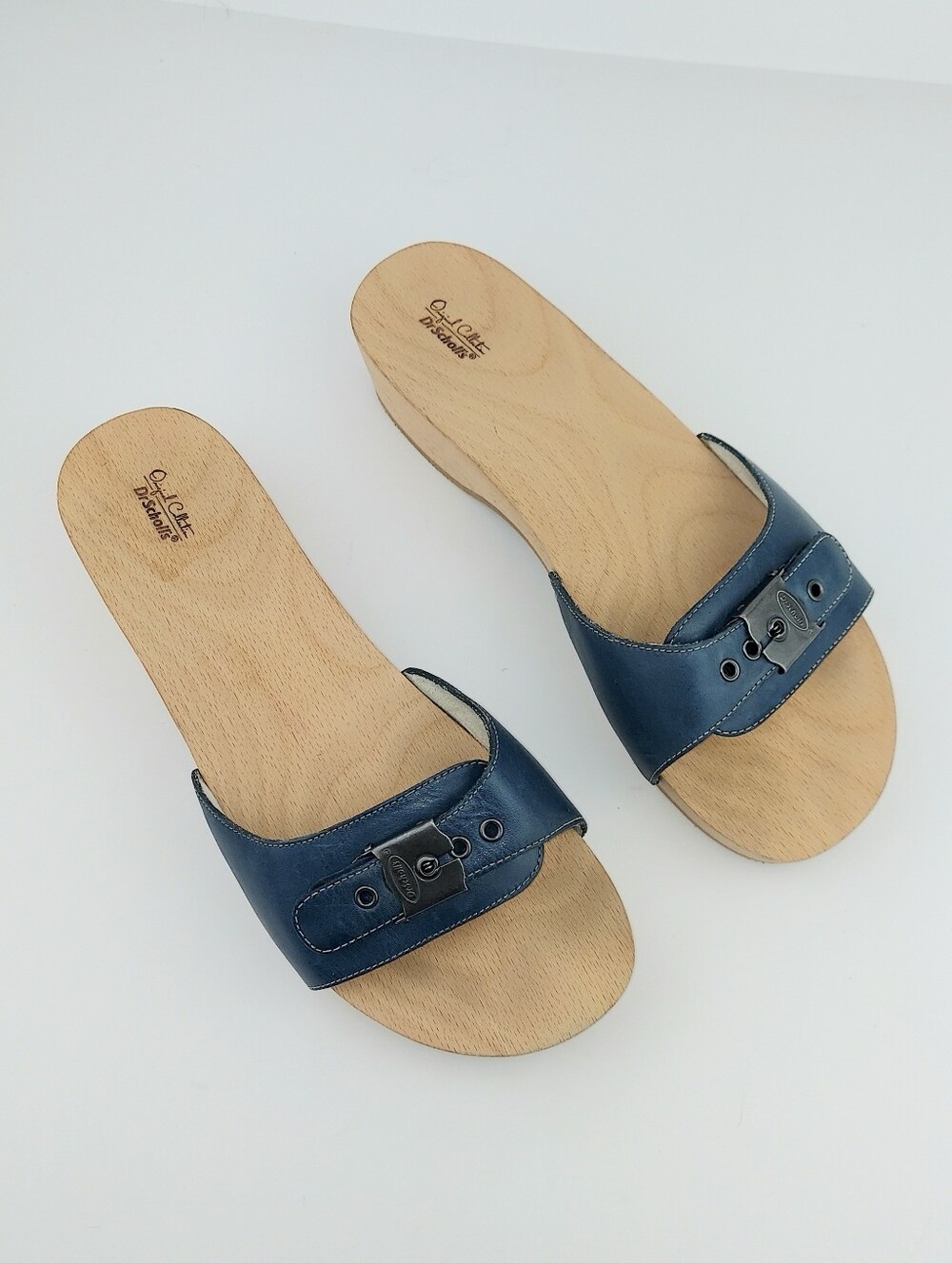 Dr. Scholl's Originals Blue Leather Clog Sandals 9 - Picture 3 of 12